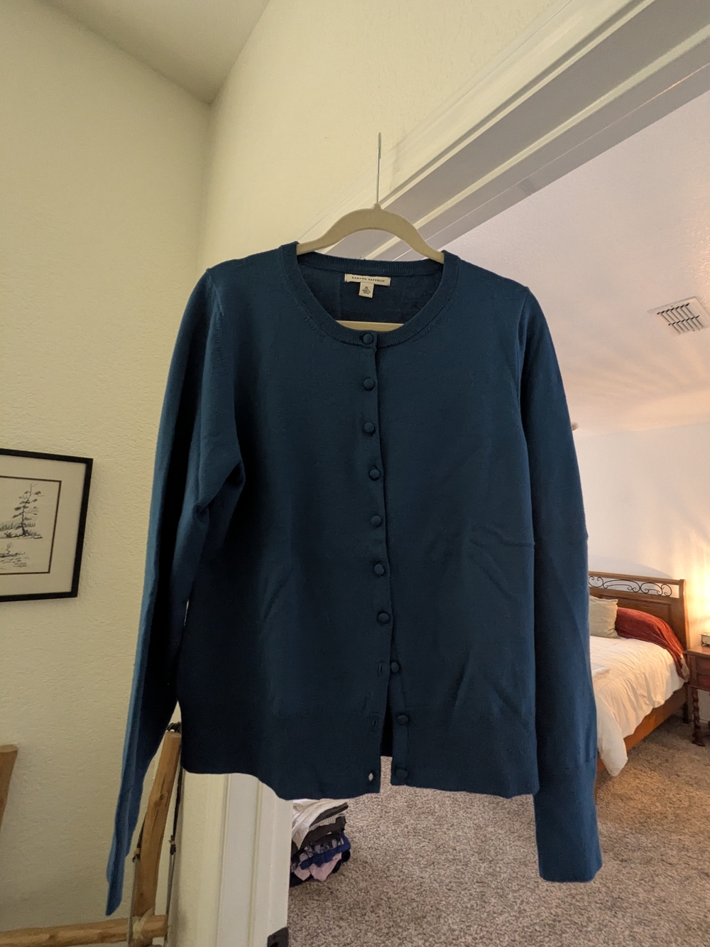 Banana Republic Women's Deep Teal Button-Front Cardigan